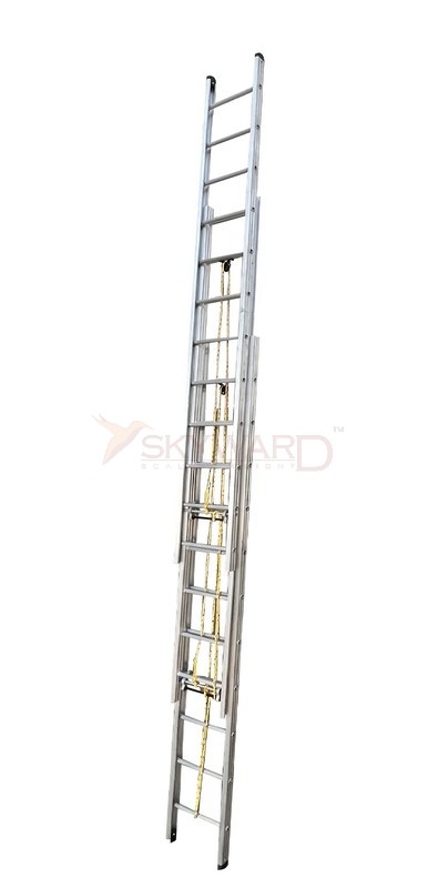 Model No. 5030 Aluminium Wall Extension Ladder Three Section for Home and Industrial Access Use, Professional Extendable Ladder for Maintenance, Repair, Storage and Outdoor Working Tasks 
